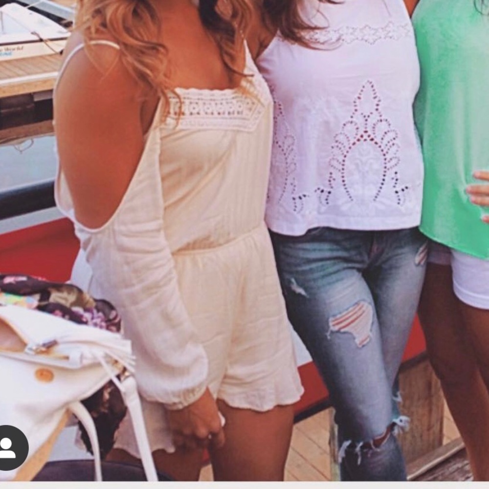 Cut out shoulder romper